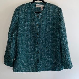 Alfred Dunner  Women button up blazer lined 18W tweed